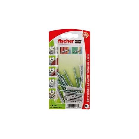Fischer 10x  Tassello universale  UX 5x30  R S  con bordo  e vite  - 97856