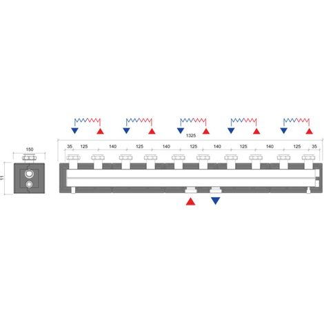 Verteilerbalken DN32 für Pumpengruppen 2 bis 5 fach (1/5)