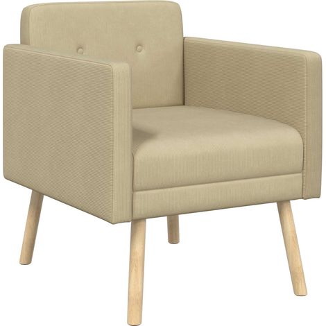 Sillón auxiliar Verde Claro Gris Tela de Pana vidaXL (1/5)