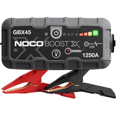 Boost X GBX45: Booster Batterie UltraSafe 1250A – Démarreur Lithium 12V Portable avec Powerbank et Chargeur USB – pour Moteurs Essence 6,5L et Diesel 4,0L (1/5)