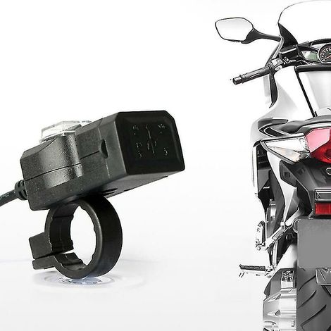 Cargador de manillar de motocicleta impermeable de doble puerto USB de 12 V, adaptador de corriente de 5 V 1 A/2,1 A para teléfono móvil. (1/4)