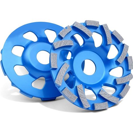 Lot de 2 meules diamantées 125 mm pour béton, pierre, pierre naturelle, colle à carrelage et maçonnerie, disque abrasif diamanté extra rapide pour meuleuse d'angle alésage 22,23 mm (1/5)