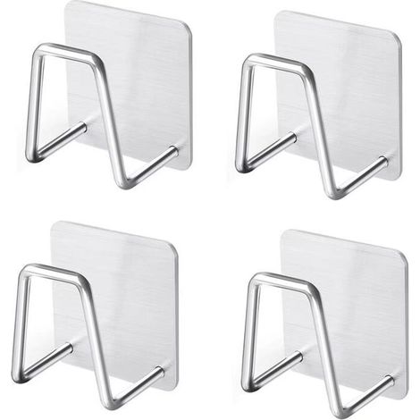 4 Pcs Porte Éponge,Support Évier De Cuisine, Support Eponge Acier Inoxydable Outil de Cuisine Porte Éponge pour éPonges, Lave-Vaisselle, Brosses à Vaisselle, Boules De Bain (1/5)