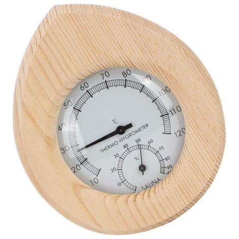 Wooden Hygrothermograph for Sauna Outdoor Indoor Accurate Humidity Temperature Meter (1/5)