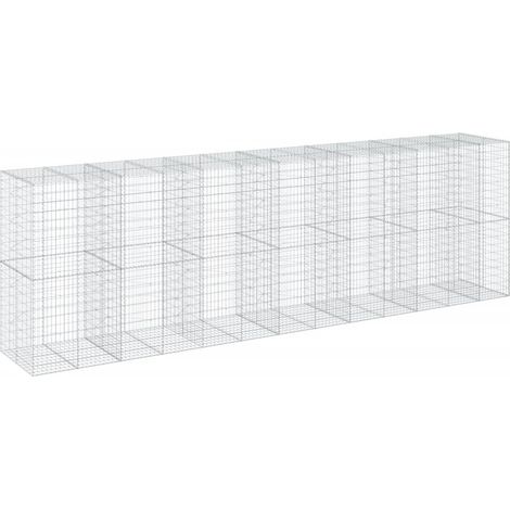 Panier gabion avec couvercle 650x100x200 cm fer galvanisé