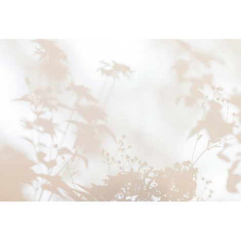 Papier peint panoramique floral beige ombre Tapisserie panoramique beige crème pour salon Papier peint panoramique chambre avec fleurs (1/2)