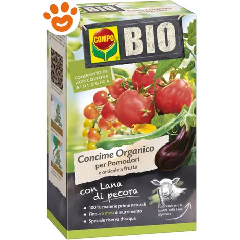 Compo Bio Lana di Pecora Pomodori e Orticole Frutto - Confezione 750 Gr -