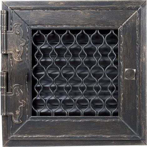Kamin Ofen Lüftungsgitter RETRO Graphit 19x19 1 Flügel Tür Luftgitter Gitter (1/2)