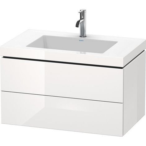 Meuble sous-vasque L-CUBE WT Vero Air 500x800x480mm 1 trou de robinetterie blanc brillant