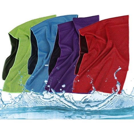Lot de 4 serviettes rafraîchissantes pour l'exercice, pour un rafraîchissement instantané.