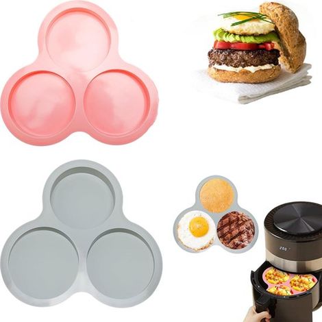 Stampo per uova per friggitrice ad aria, 2 pezzi, stampo per uova da 10 cm, anelli per uova, riutilizzabili, senza BPA, anelli per cottura in friggitrice ad aria, alternativa alla carta da forno (1/5)