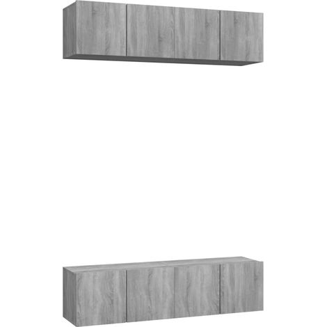 Maison Exclusive - TV-Wandschränke 4 Stk. Grau Sonoma 60x30x30 cm