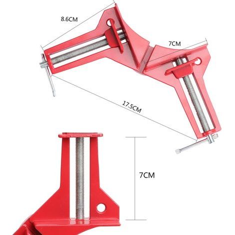Pince à Angle Droit à 90 Degrés - Serre-Joint pour Menuiserie - Réglable - 4 Pièces (1/4)
