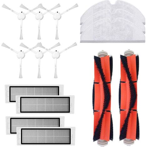 Accessoires pour aspirateur Xiaomi Stone S5 Max S6 MaxV S6 Pure T6 (2 brosses principales, 3 chiffons, 6 brosses latérales, 4 filtres) (1/5)