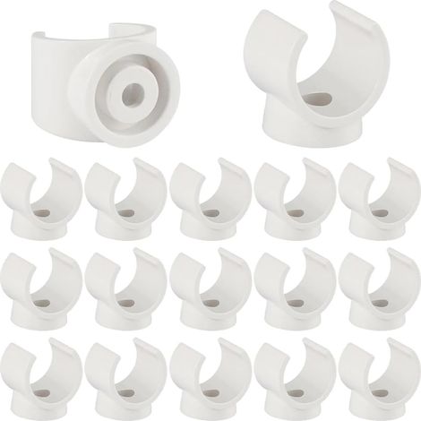 20 Collier de Serrage en Plastique Blanc pour Tuyau PEX de 25mm en Forme de U avec Support et Douille pour Tubes d'eau. Outil de Fixation pour Tubes PEX et Gestion des Câbles. (1/5)