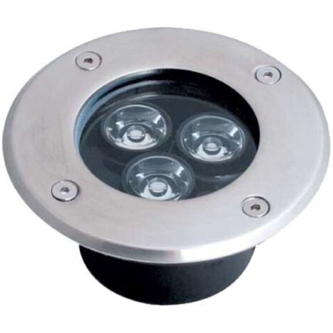 3 W 3 LED recessed ground spotlight for garden, steps, IP68 - Cool white (1/3)