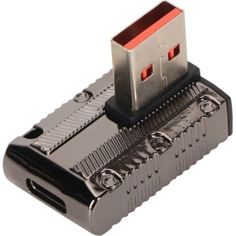 Adaptateur USB C à Angle Droit PD 240W, Chargement Rapide 40Gbps 8K 60Hz, Écran Projection avec LED pour Thunderbolt 3/4 (1/5)
