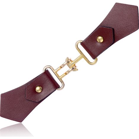 Vintage-Schalclip aus schlichtem PU-Leder mit Metallschnalle (A) (1/5)