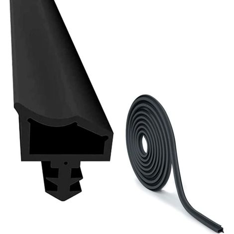 Türdichtung aus Gummi gegen Lärm und Staub, 15 m, Nutbreite 4 mm, Nuttiefe 7 mm, Nutbiegung 12 mm (Schwarz) (1/4)