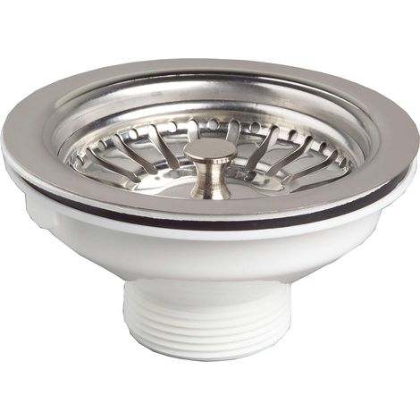 Wirquin 30718726 Bonde Evier D90 Cestino acciaio inox senza troppo pieno (1/5)