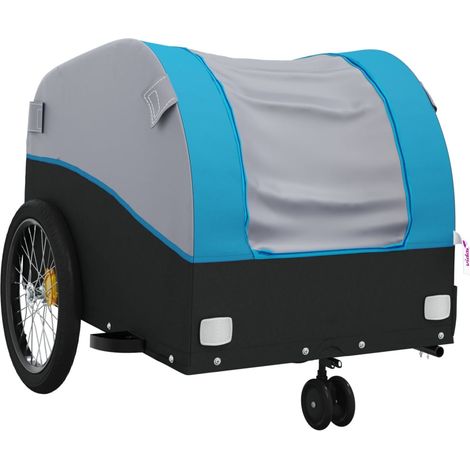 Remorque chariot transport de vélo 30 kg fer bleu (1/5)