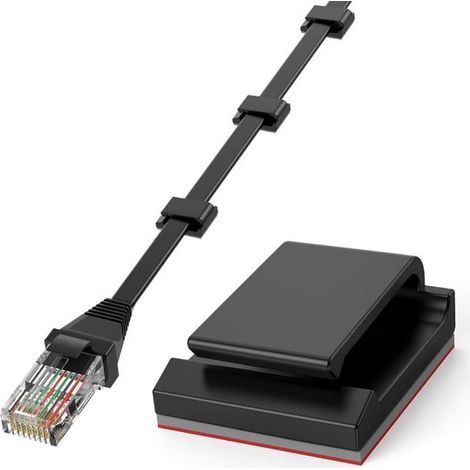 Organizador de cables，60 clips para cables，Adecuado para oficina/ordenador/cargador/lámpara/tira de luz LED/coche/hogar，1,2  0,9  0,2 cm (1/4)
