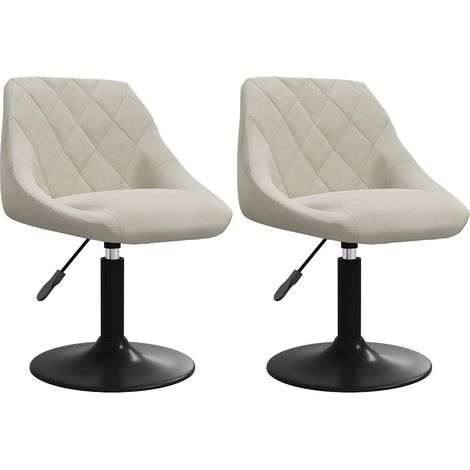 Swivel Dining Chairs 2 pcs Cream Velvet vidaXL
