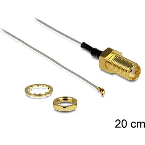 Delock antenna cable sma jack bulkhead  mhf iv/hsc mxhp32 compatible plug 200 mm 0.81