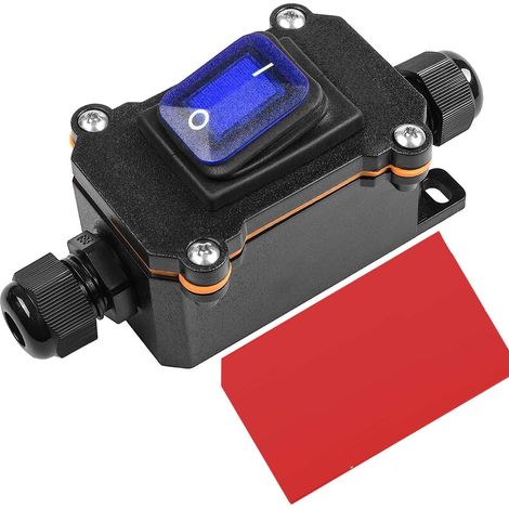 Interrupteur à Bascule Étanche IP66 DPST 20A Boîtier Double Trou LED Bleue pour Extérieur Jardin et Haute Puissance (1/5)