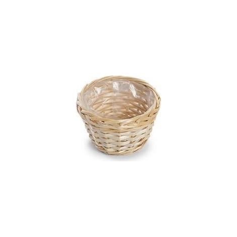 Cache-pot rond en osier naturel, diam. 15 x H. 10 cm (lot de 10)