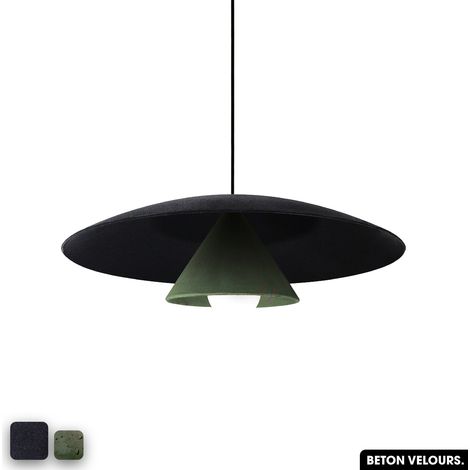 Lampe de suspension en béton velours - OLEMI VELVET CONCRETE ANTHRACITE - ASPERGE (1/3)