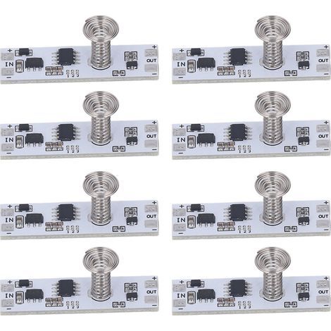 Module de variateur tactile capacitif, panneau de gradation en continu pour armoire lumineuse LED DC5-24V, 8 pièces