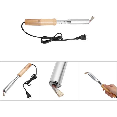 Elektrischer Lötkolben mit 100 W Leistung, Meißelspitze und Holzgriff für den Heimgebrauch – Professionelles Lötset mit 100 W Leistung, Legierungsspitze und rutschfestem Holzgriff, 30 cm (1/5)
