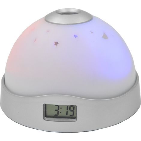 Ceiling Projector Alarm Clock, Projection Alarm Clock with Mood Light, Simple and Practical Digital Clock Ceiling Projection Alarm Clock, LED Starlight Projector for Bedroom (Excluding Batteries). (1/5)
