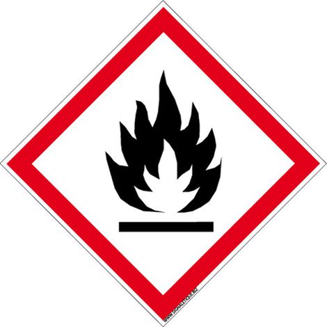 Panneau DANGER MATIERES SOLIDES INFLAMMABLES (SGH02) - Plastique PVC 1,5 mm - 250 x 250 mm