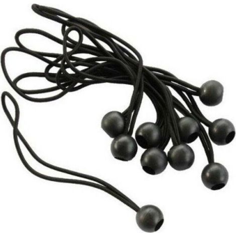 Lot de 10 sandows élastiques 45 cm – Attache rapide avec boule de blocage – Pour bâches, fixation sécurisée en extérieur (1/5)