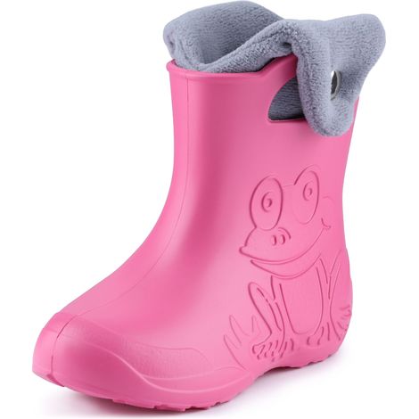 Ladeheid Bottes de Pluie en EVA Unisexe Enfant Fille Garçon LA-CA-04 (Rose/Gris, 26/27 EU)
