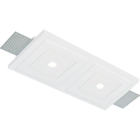 Ideal Lux Faretto Incasso ZEPHYR 2 luci LED integrato bianco gesso