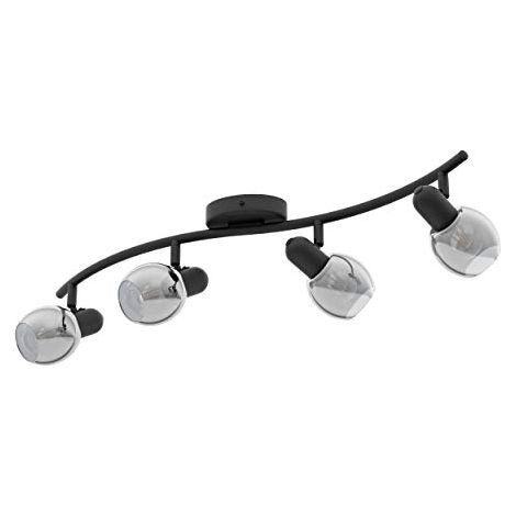 Plafoniera Moderna Pollica 4 Luci Acciaio Nero
