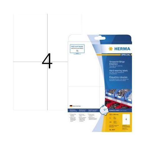 Herma strap.-fäh. Etik.  105x148 25 Blatt DIN A4 100 Stück   4697 (1/5)