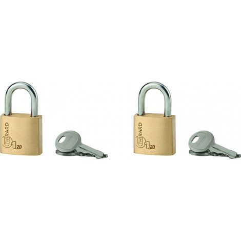 Set di 2 lucchetti TYPE 1 20 mm a chiave uguale, 4 chiavi – THIRARD (1/2)
