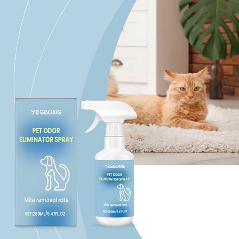 Pet deodorizing spray, suitable for cleaning pet environments, removing odors from litter boxes and bedding, and for use in cars -- 280ml -- BIEMMEDUE (1/5)