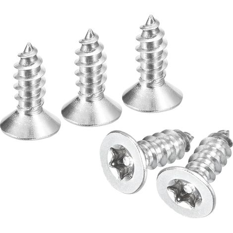 60Pcs Vis À Tête Plate Fraisée Torx M4 x 12mm Vis À Tôle (Argent) (1/5)