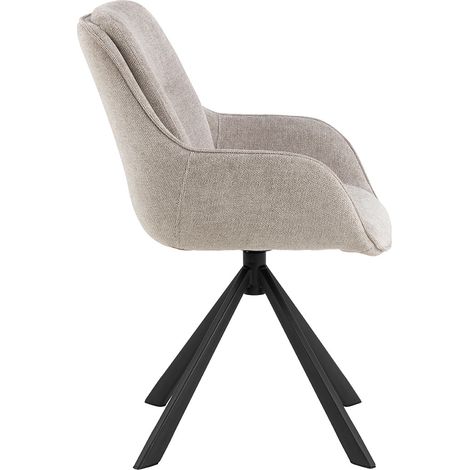 Carrie chaise de salle à manger avec accoudoirs tissu marron. (1/5)