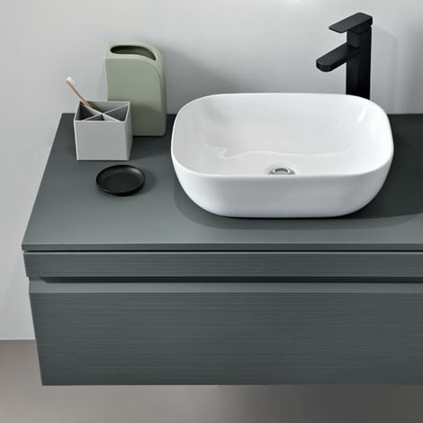 Cassetto porta lavabo in PVC 120 cm sospeso da bagno RIO Verde Alga