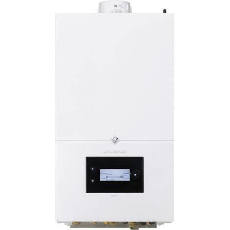De Dietrich – Chaudière gaz à condensation 35kW – Micro-accumulée – Classe A chauffage et sanitaire – Échangeur à plaques surdimensionné – Compacte et connectée