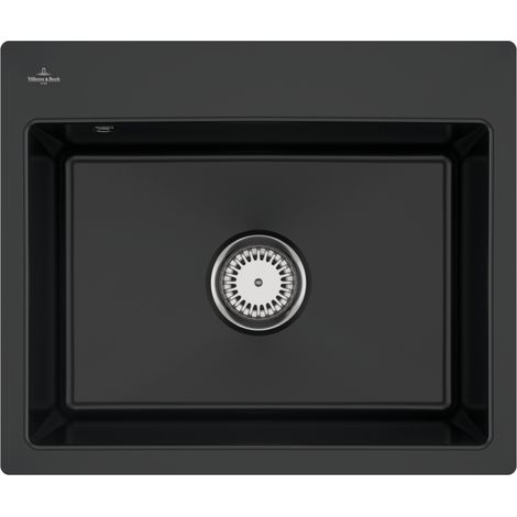 VB flächenbündige Spüle Subway 60 S flat 33091F 565x475mm Rechteck Pure Black (1/2)
