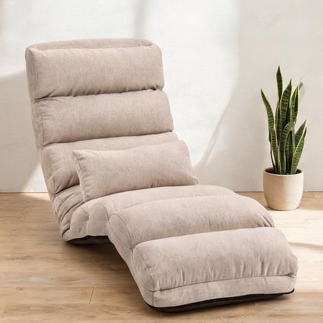 Canapé beige en tissu aspect lin 100 polyester 119 x 58 x 78 cm (1/5)