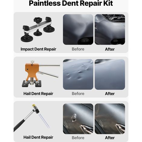 Kit de Débosselage de Carrosserie sans Peinture 60PCs, avec Extracteur Doré, Pont de Débosselage, Marteau en Caoutchouc, Pistolet à… (1/5)