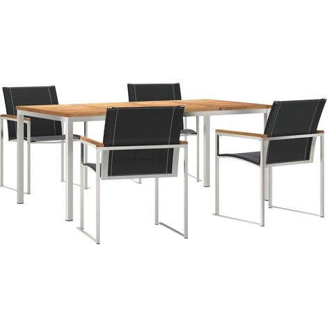 Maison Exclusive - Garten Essgruppe 5 pcs Massives Akazienholz un (1/5)